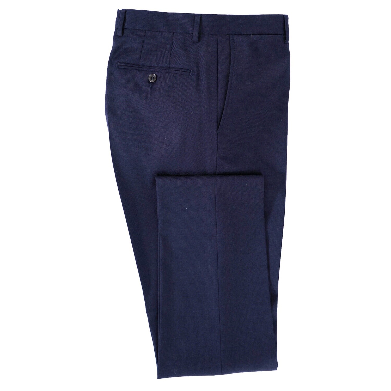 Blue Birdseye Suit Trousers