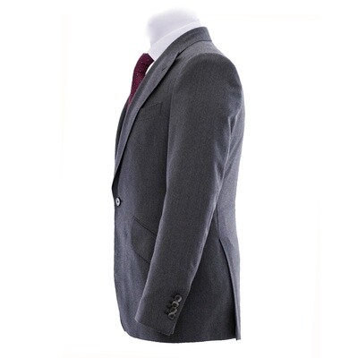 Charcoal Peak Lapel Flannel Suit