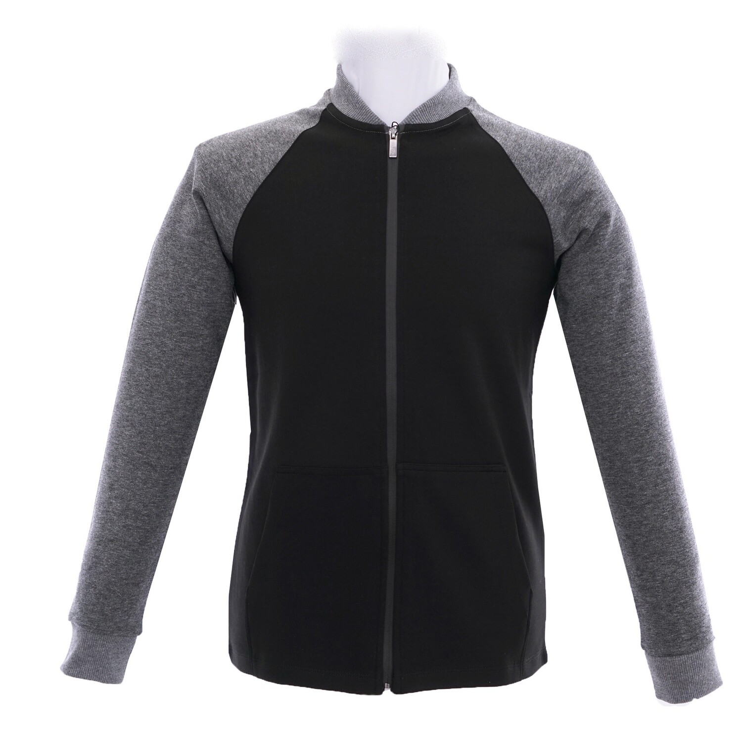 Black Grey 2Pc Tracksuit Jacket