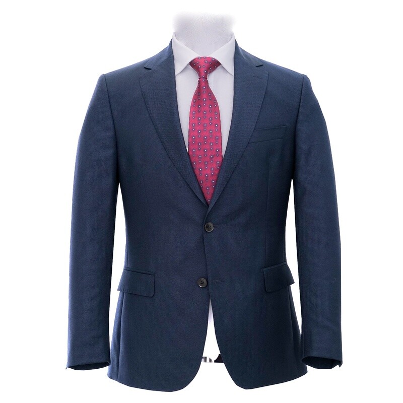 Navy Micro Check Notch Lapel Suit