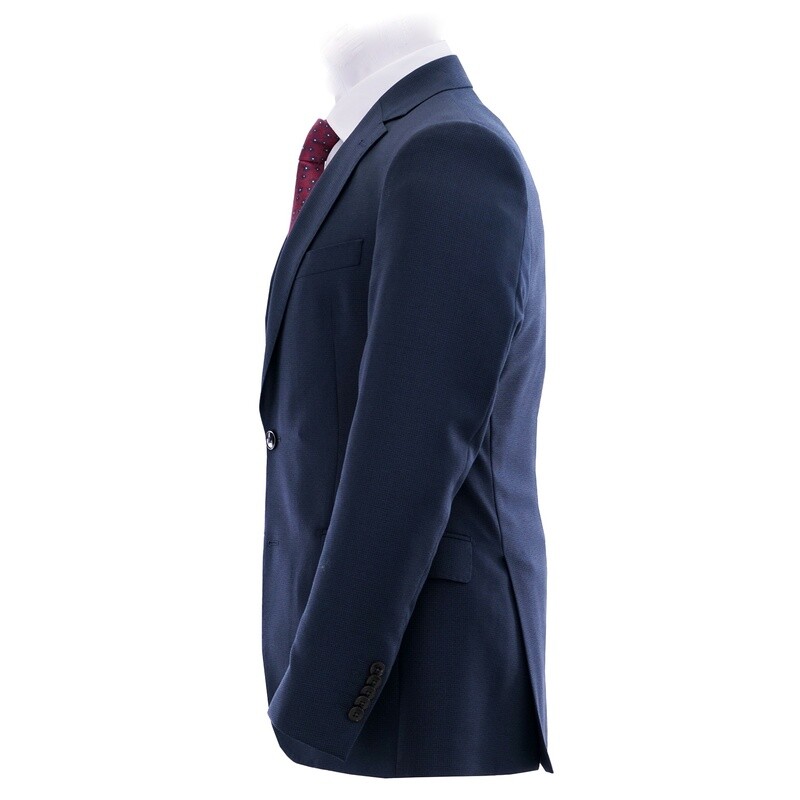 Navy Micro Check Notch Lapel Suit