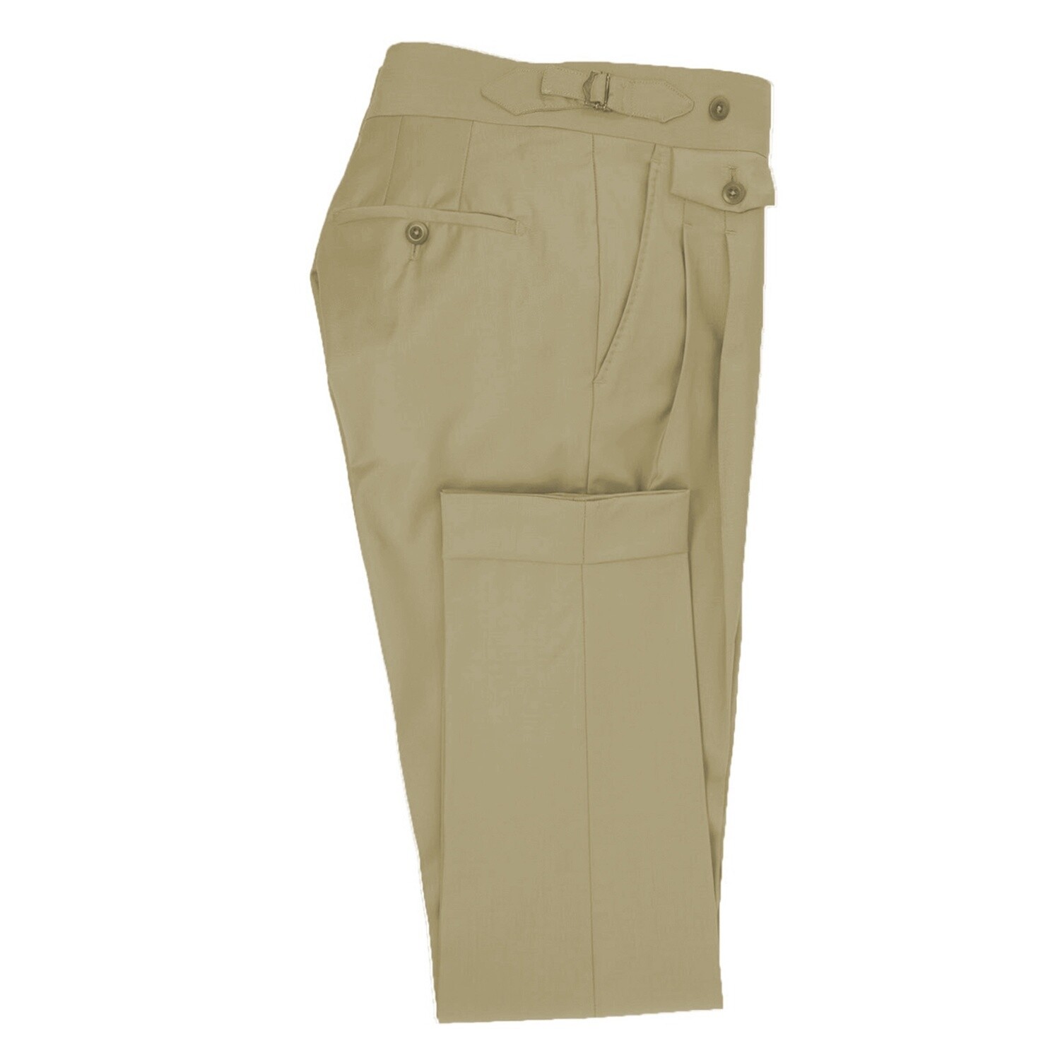Beige Double-Breasted Trouser