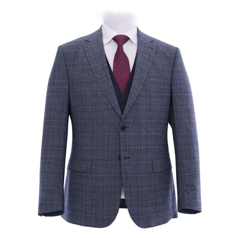 Steel Blue Pow Check Suit