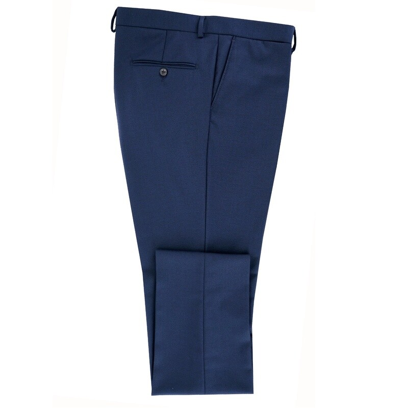 Navy Micro Check Notch Lapel Suit Trouser