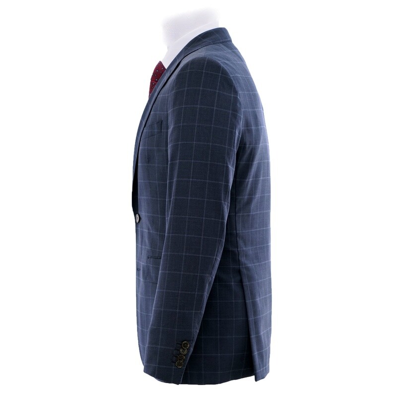 Navy Blue Check Suit