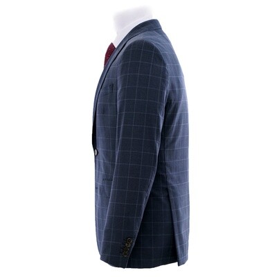 Navy Blue Check Suit