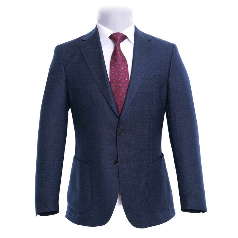 Royal Blue Patch Pocket Marzotto Suit Jacket