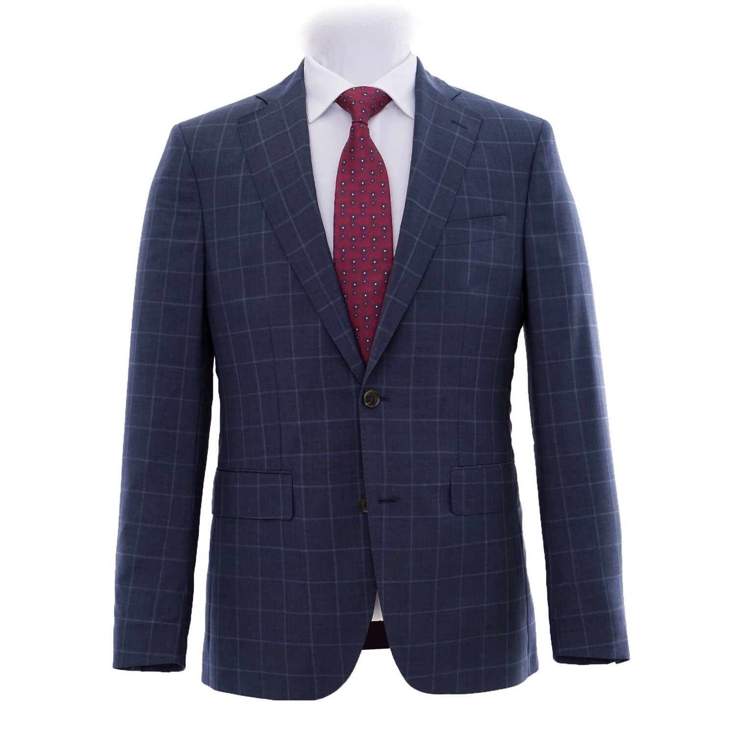 Navy Blue Check Suit