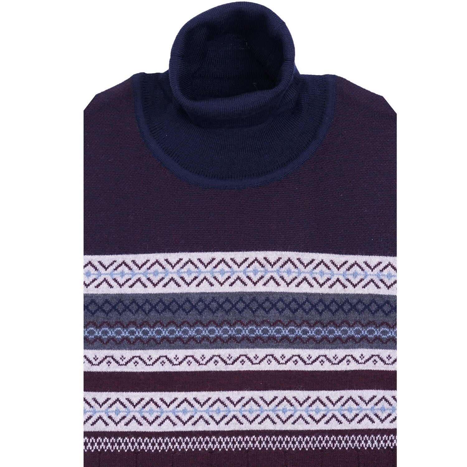 Burgundy Pattern Roll-Neck