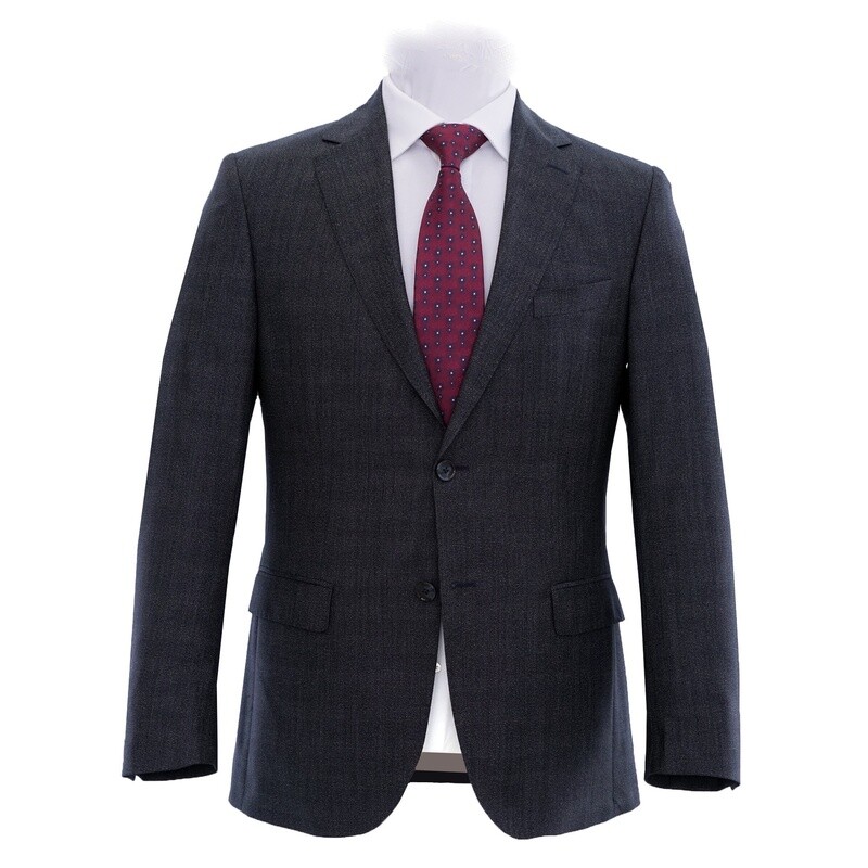 Dark Grey Check Marzotto Suit Jacket