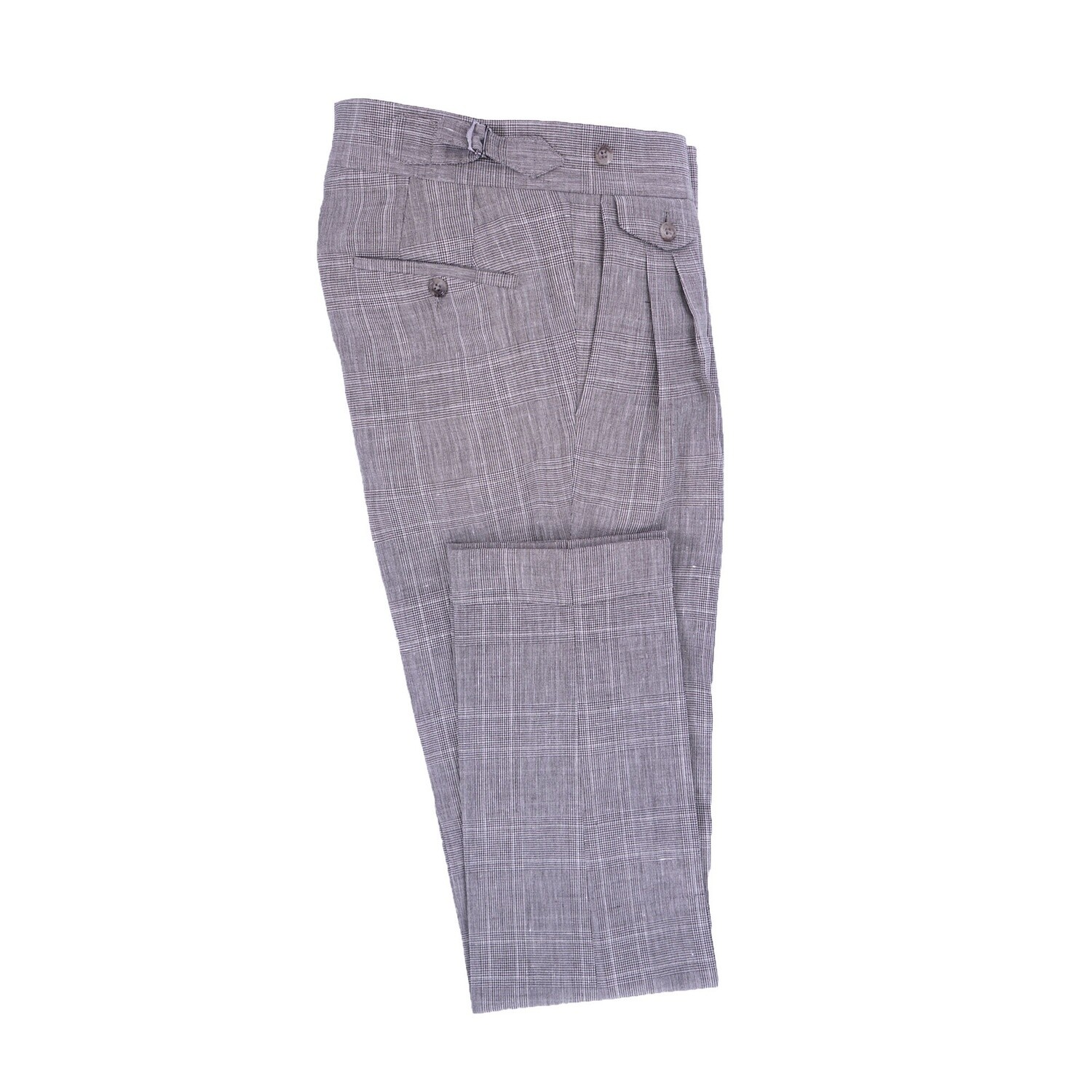 Grey Multi-Pattern Check Suit Trouser