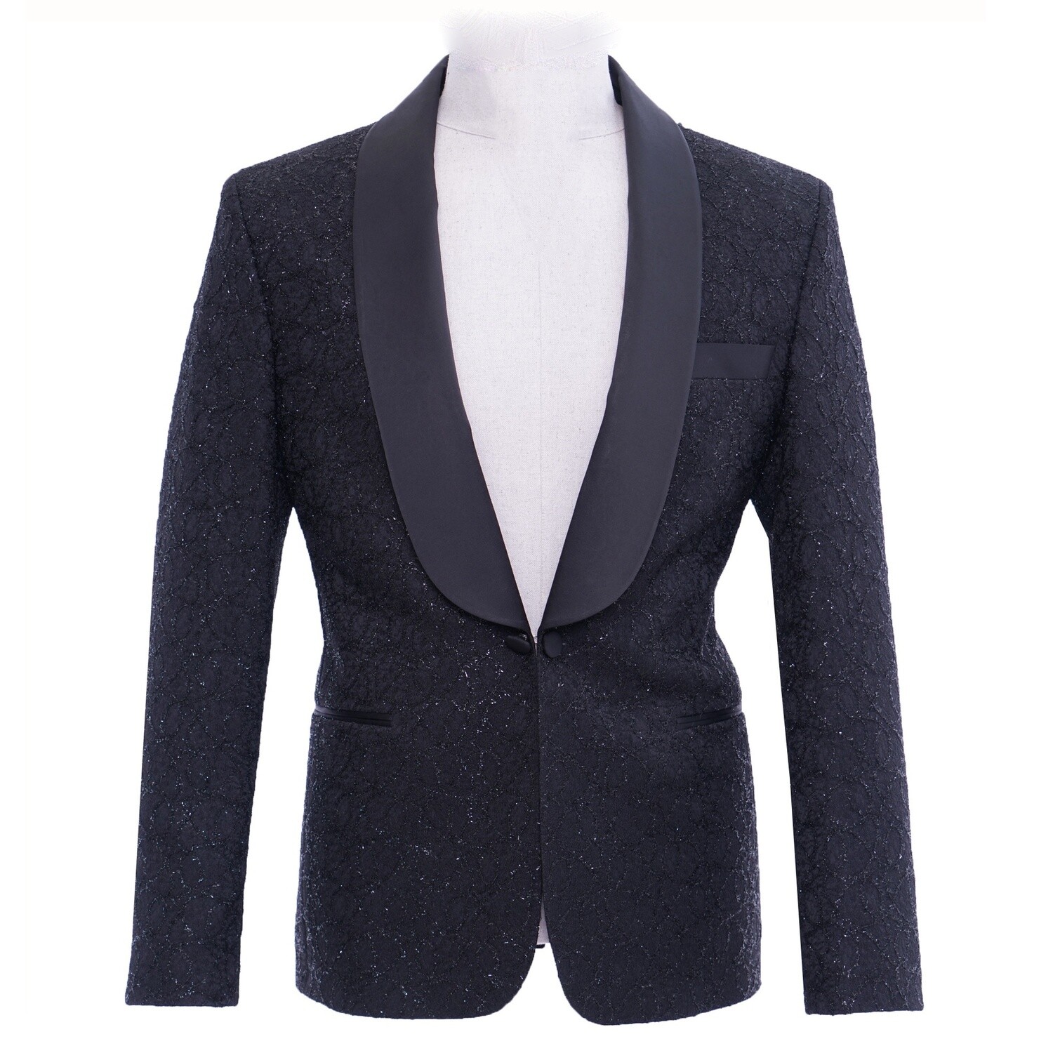 Black Crystal Tuxedo Jacket