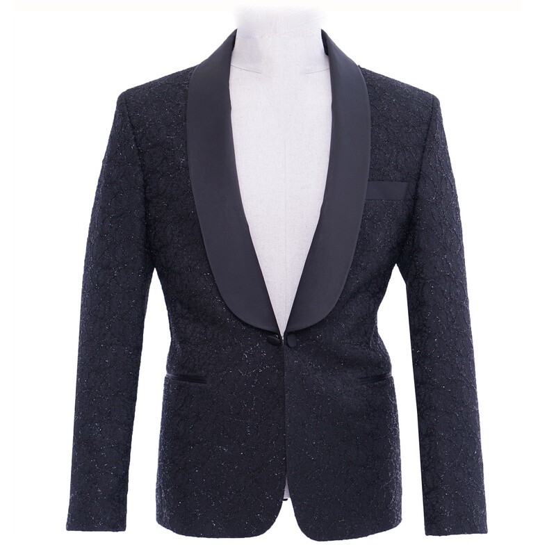 Black Crystal Tuxedo Jacket