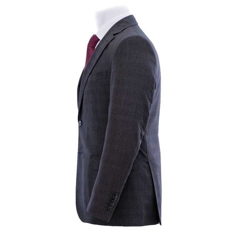 Dark Grey Check Marzotto Suit Jacket