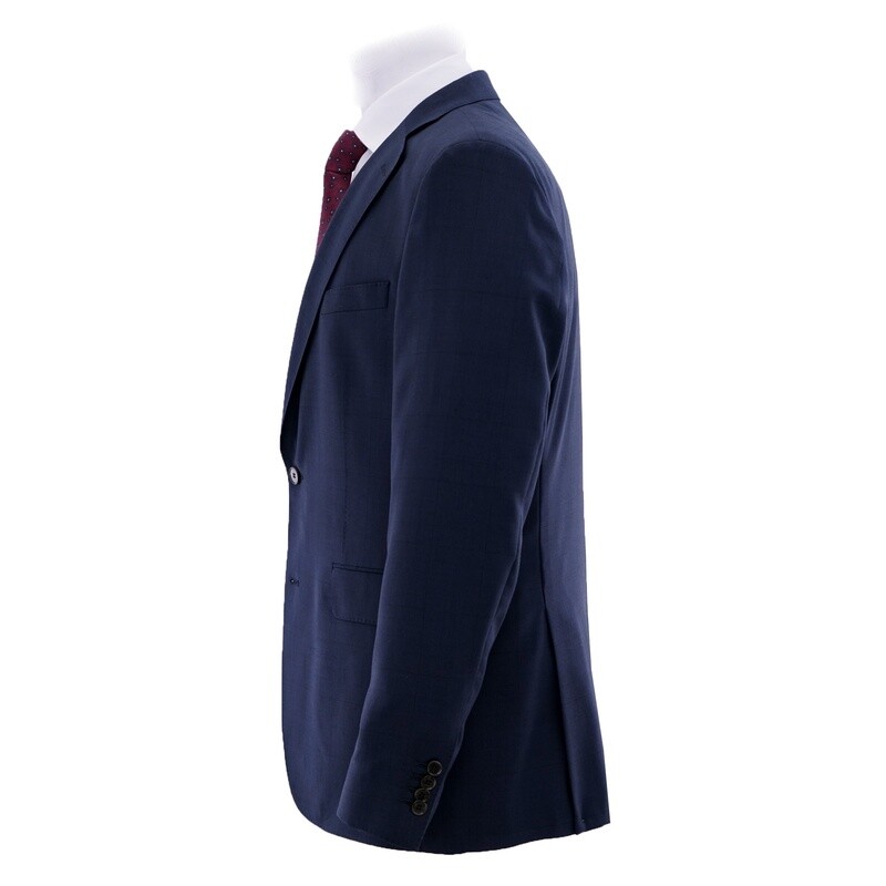 Blue Pow Check Suit Jacket New