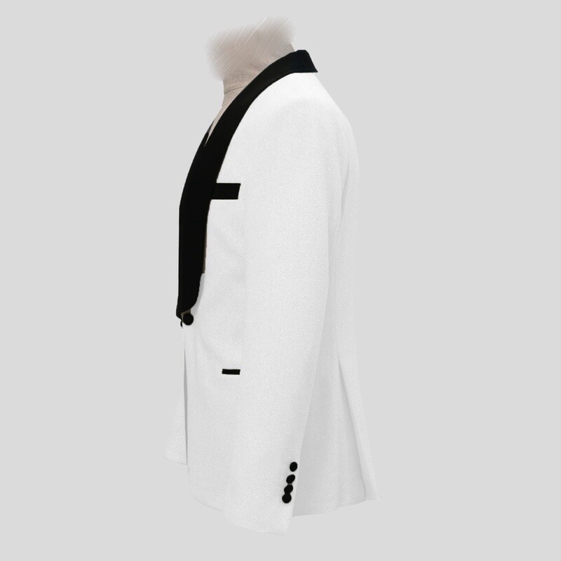 White Shiny Tuxedo Jacket