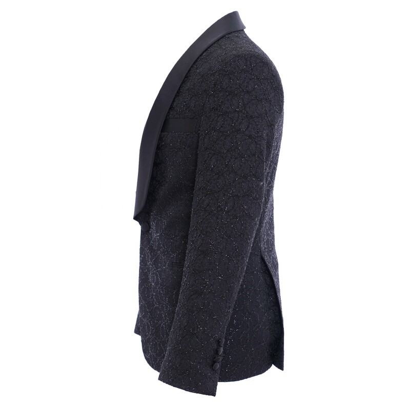 Black Crystal Tuxedo Jacket