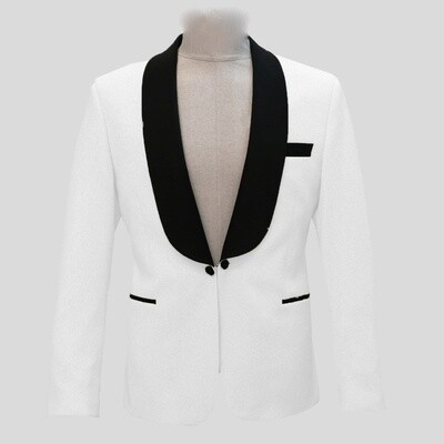 White Shiny Tuxedo Jacket