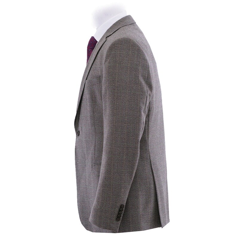 Grey Houndstooth Multicolour Check Suit Jacket