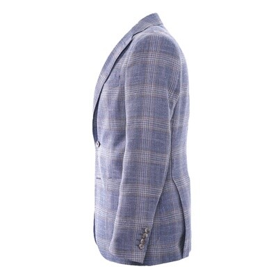 Blue Brown Wide Check Jacket
