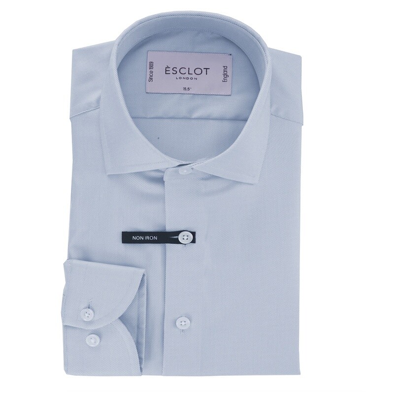 Sky Blue Singe Cuff Non-Iron Twill Shirt