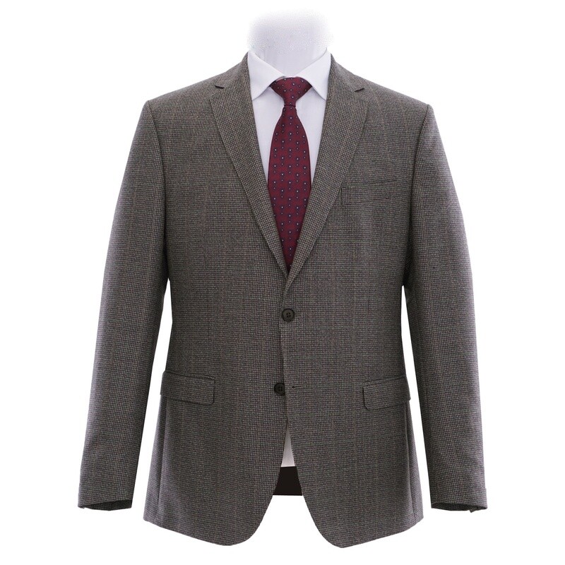 Grey Houndstooth Multicolour Check Suit Jacket