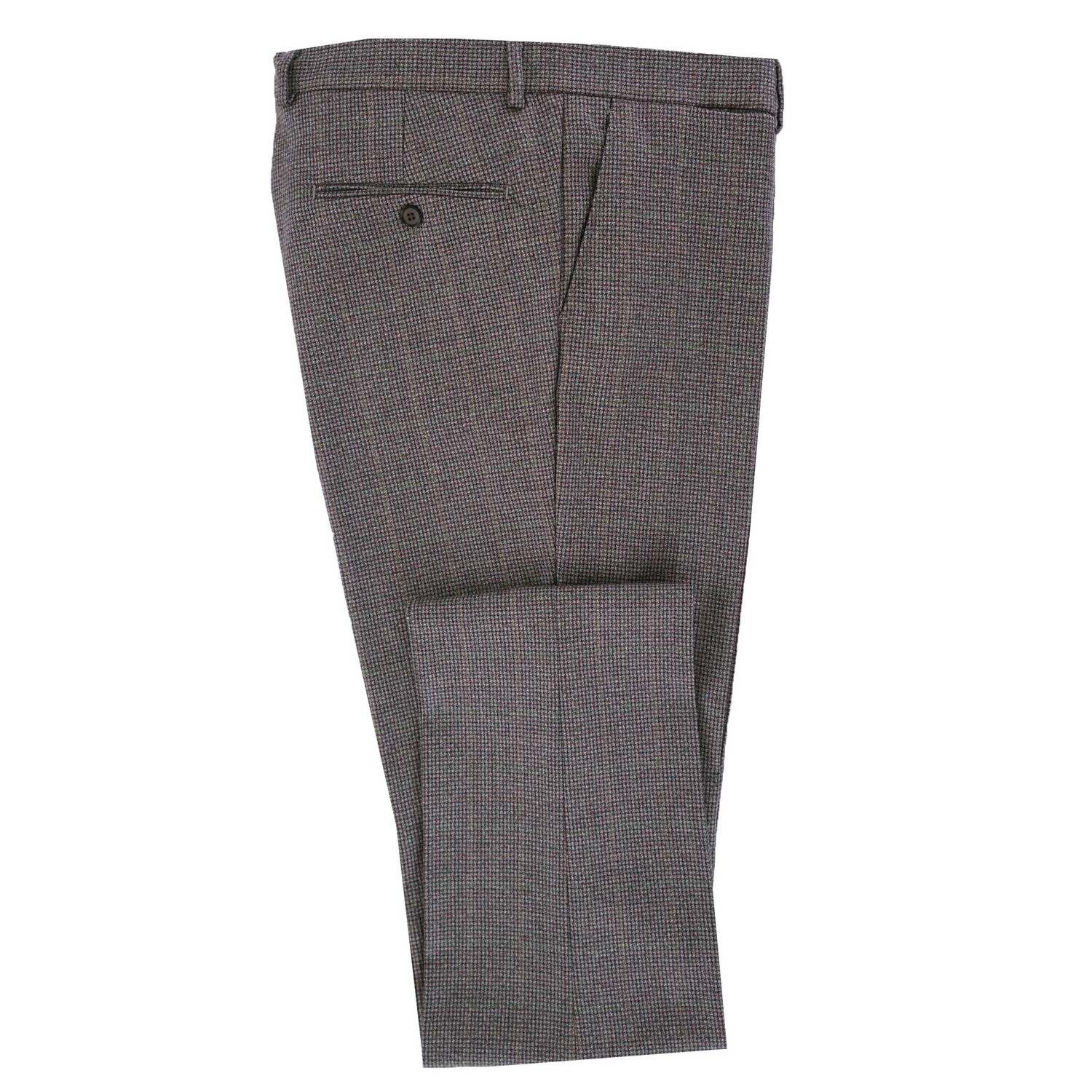 Grey Houndstooth Multicolour Check Suit Trouser
