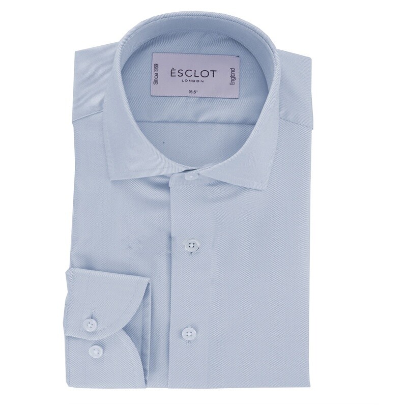 Sky Blue Singe Cuff Non-Iron Twill Shirt