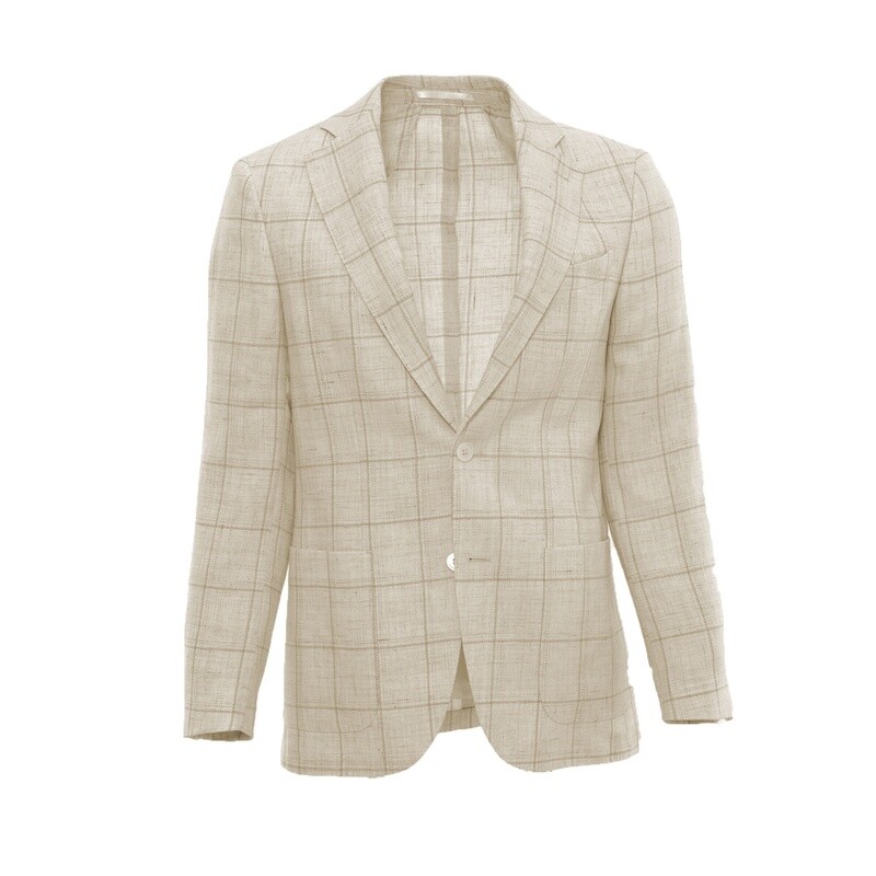 White Purple Check Suit