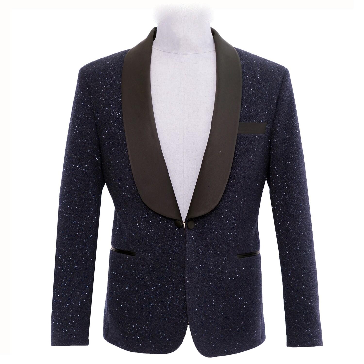 Blue Shiny Tuxedo Jacket