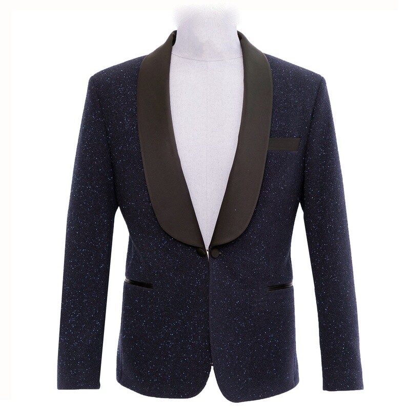 Blue Shiny Tuxedo Jacket