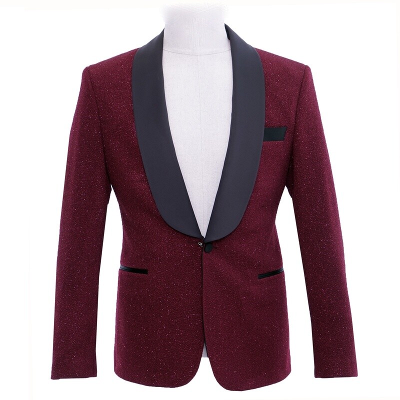 Red Shiny Tuxedo Jacket