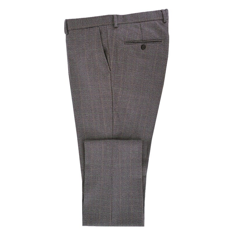 Grey Houndstooth Multicolour Check Suit Trouser