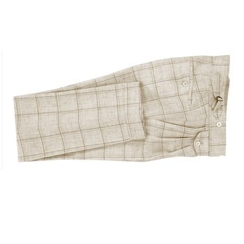 White Purple Check Suit Trouser