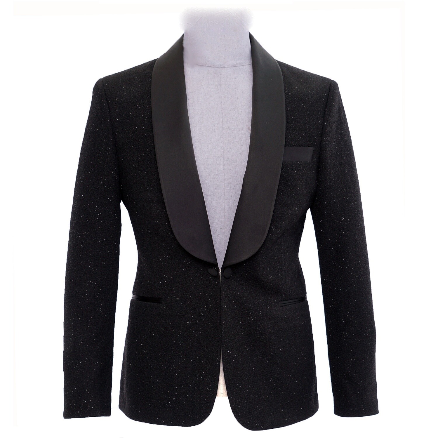 Black Shiny Tuxedo Jacket
