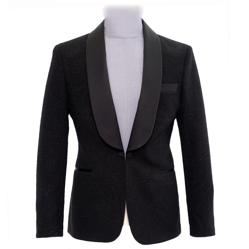 Black Shiny Tuxedo Jacket