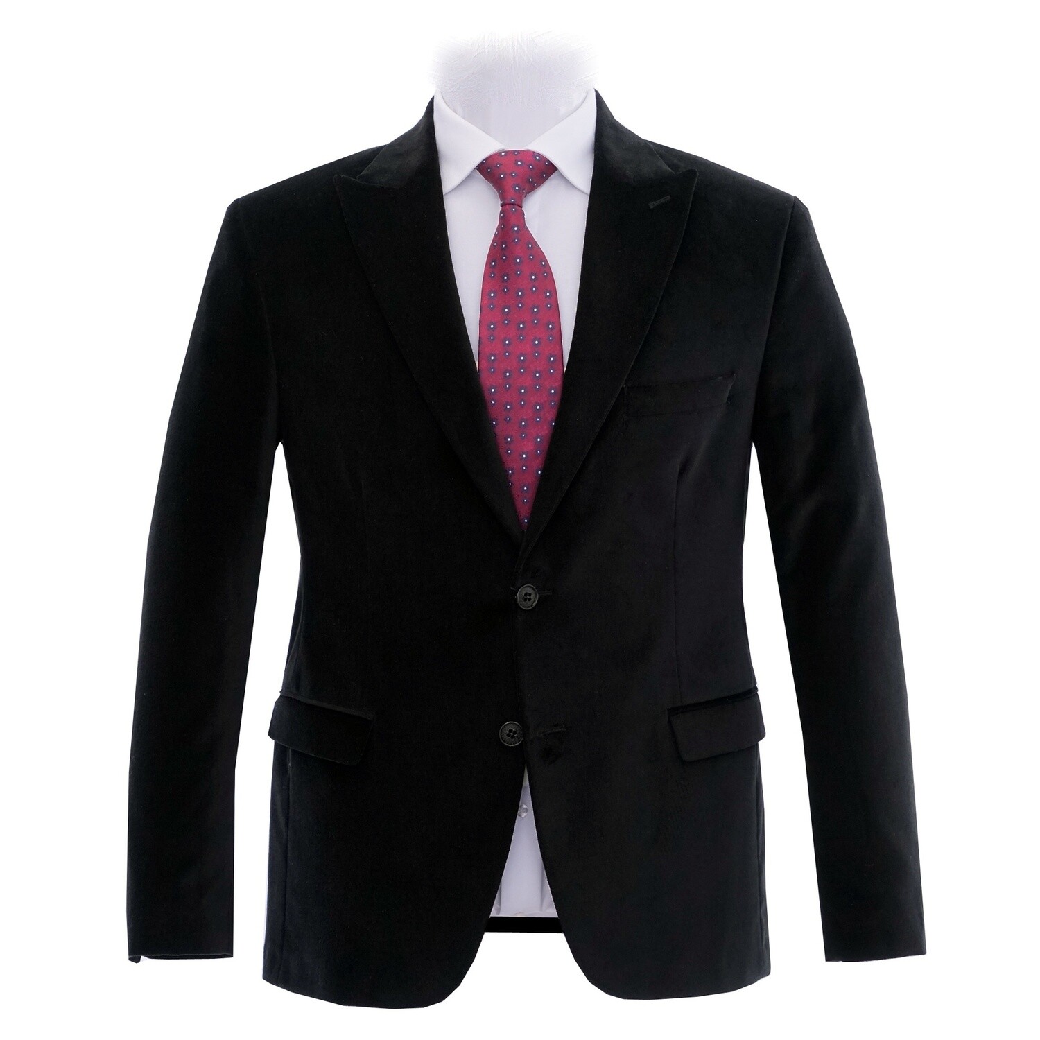 Black Peak Lapel Velvet Jacket