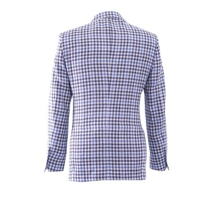 Blue Navy White Small Check Jacket