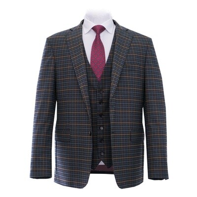 Blue Brown Small Check Jacket