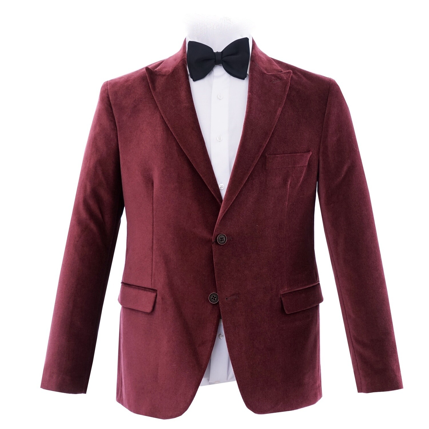 Red Peak Lapel Velvet Jacket