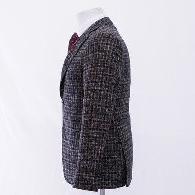 Navy Brown Check Jacket