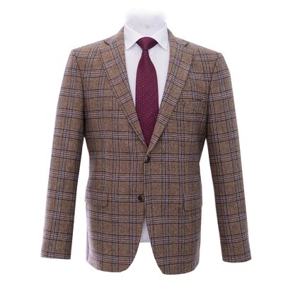 Camel Blue Flannel Check Jacket