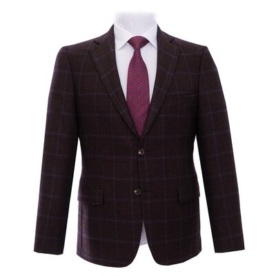 Burgundy Blue Flannel Check Jacket