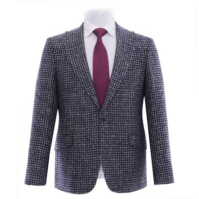 Navy Houndstooth Flannel Jacket