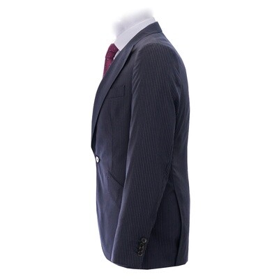 Navy Peak Lapel Pinstripe Suit