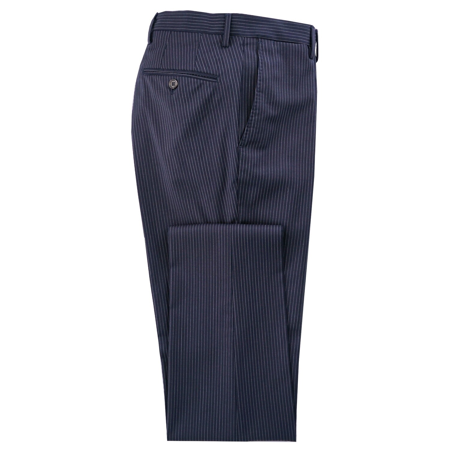 Navy Peak Lapel Pinstripe Suit Trousers