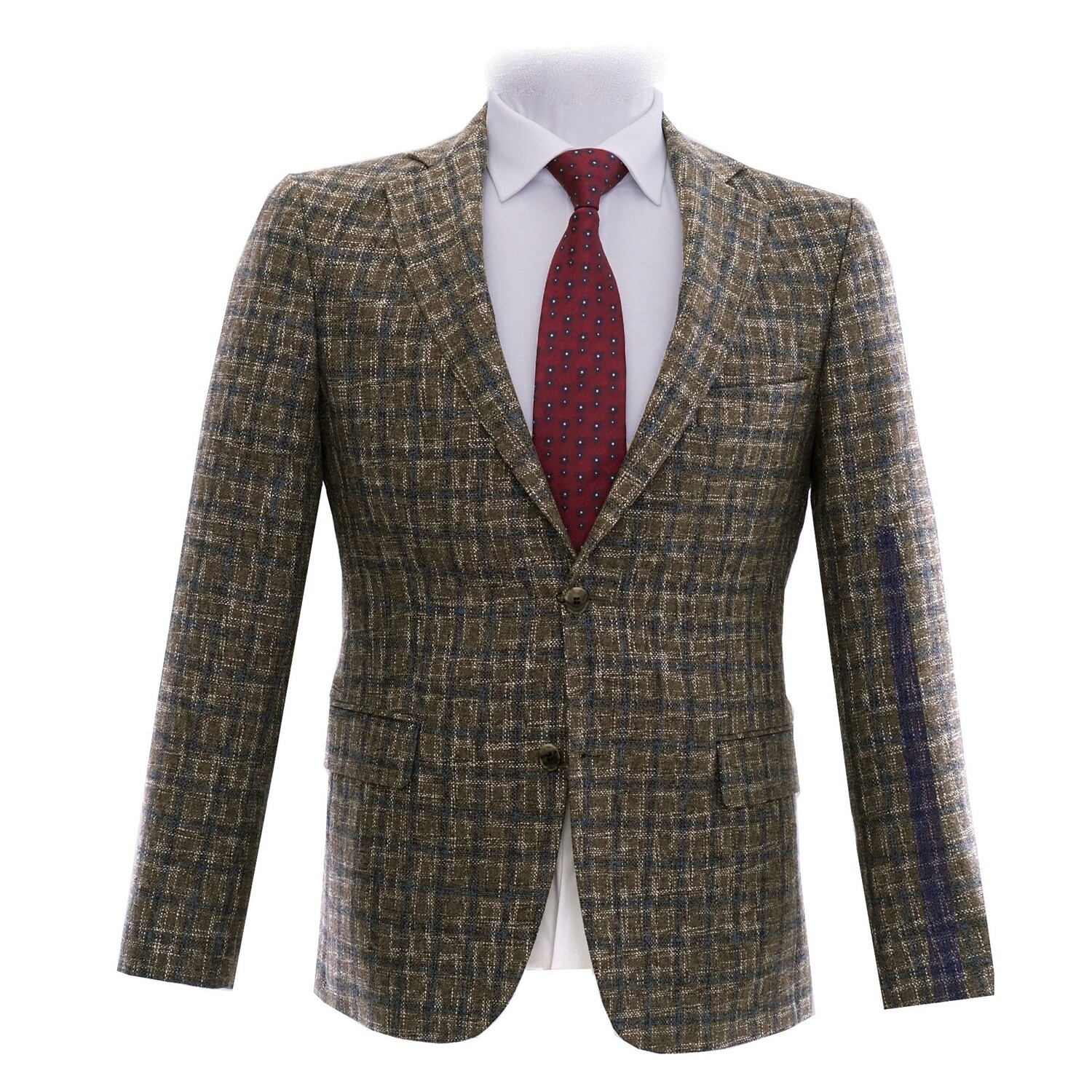 Brown Blue Check Jacket