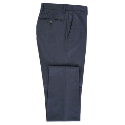 Navy Peak Lapel Flannel Suit Trousers