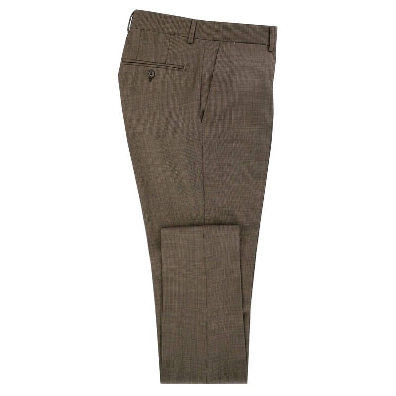 Brown Micro Check Suit Trouser