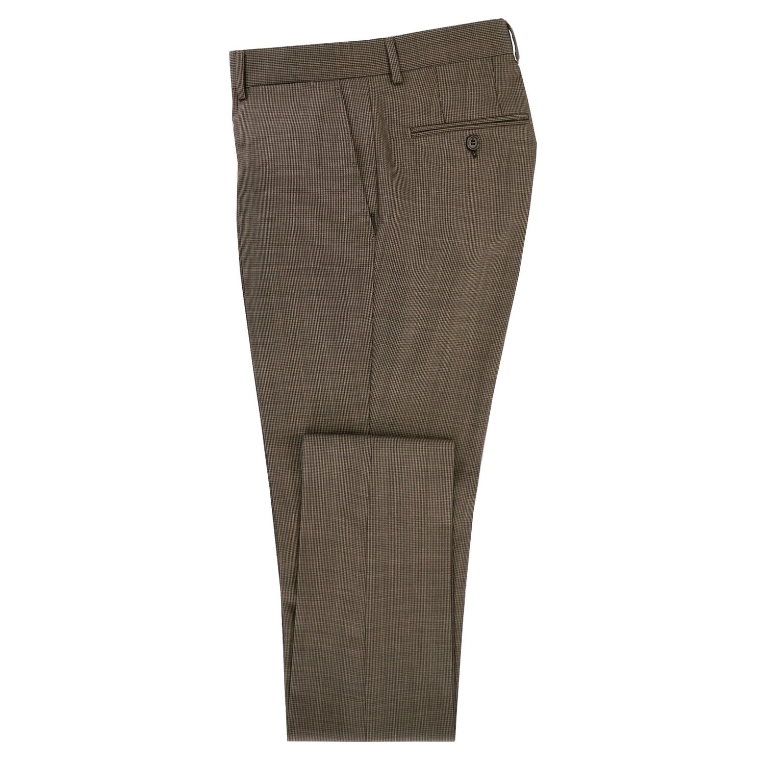 Brown Micro Check Suit Trouser